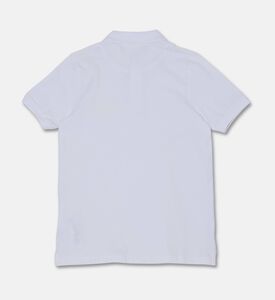 Hugo Cotton Pique Chest Logo Short-sleeve Polo Shirt, White, 14y, Packshot View