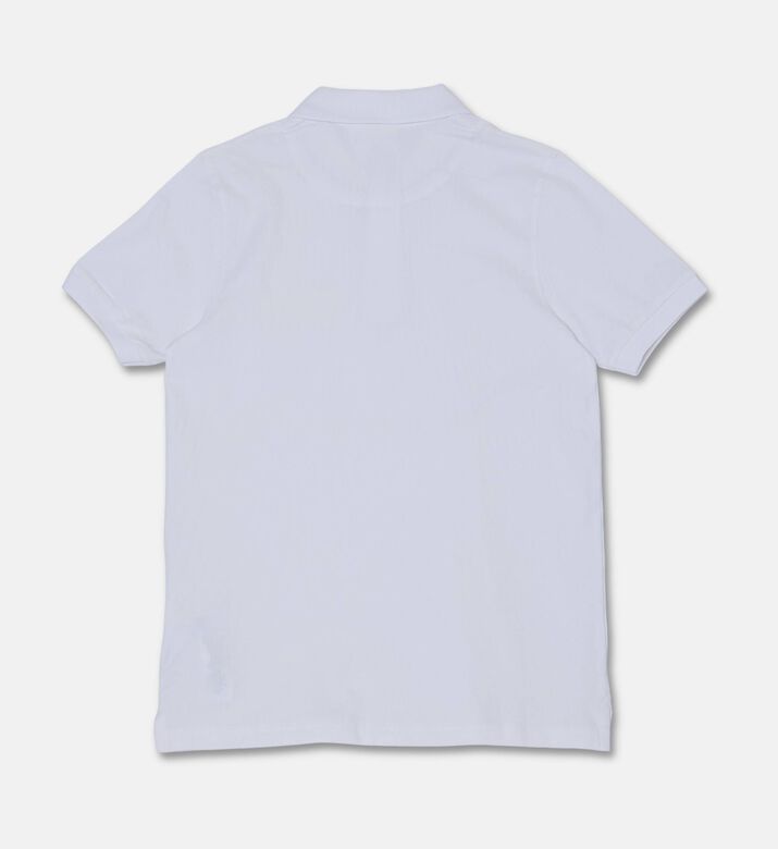 Hugo Cotton Pique Chest Logo Short-sleeve Polo Shirt, White, 14y, Packshot View
