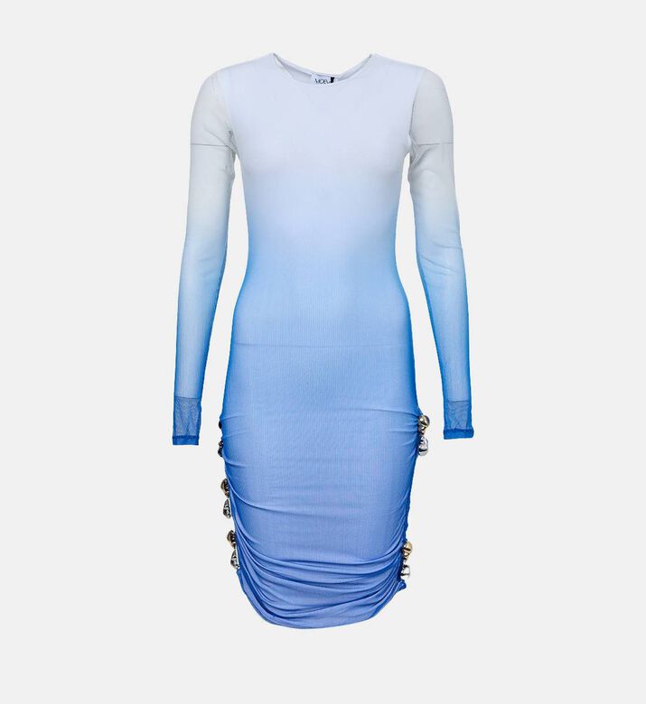 Draped Buckle-detail Mini Dress