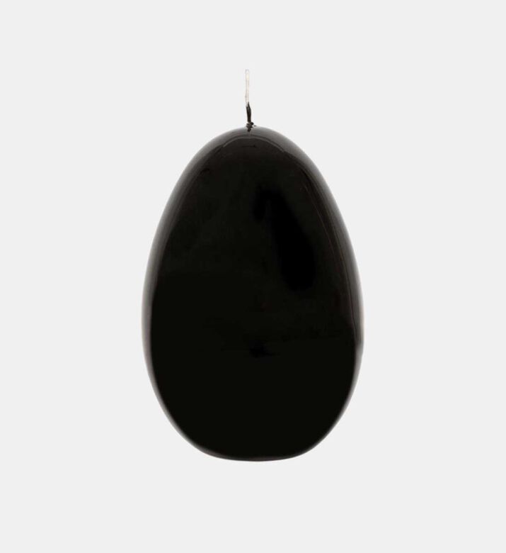 Graziani Oval Paraffin Wick Candle, Black, 14-cm, Packshot View