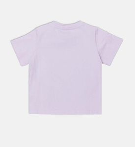 تيشيرت قصير الأكمام مزين بأزهار مبتسمة