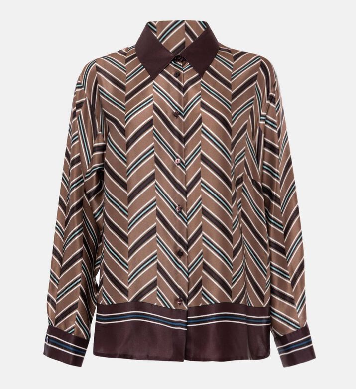 Zigzag-print Long-sleeve Shirt