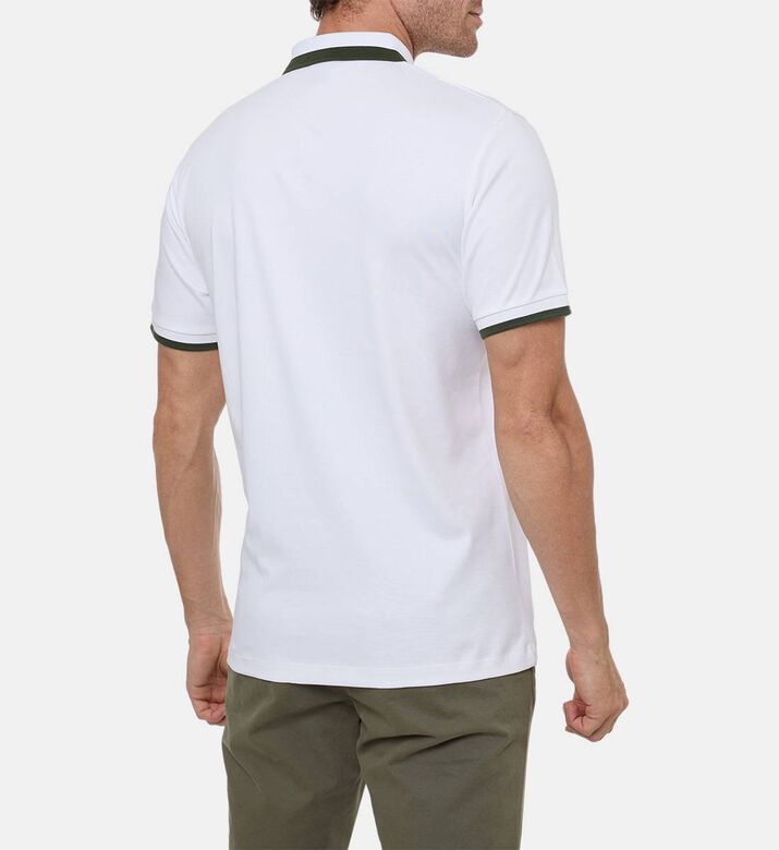 Hackett London Button Placket Short-sleeve Polo Shirt, White, M, Model View