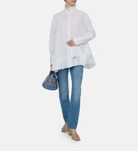 بنطال جينز عريض الساقين بخمسة جيوب