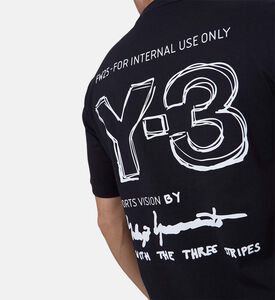 تيشيرت قصير الأكمام قطن بشعار على الصدر