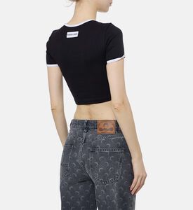 Marine Serre Moon Logo Cropped T-shirt, Model View