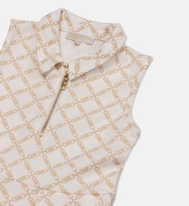 فستان بدون أكمام بطبعة شعار بالكامل