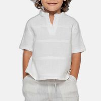 Dev Linen Short-sleeve Boy Shirt