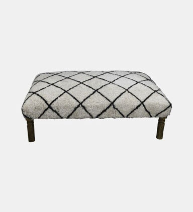 Wooden Legs Diamond Ottoman