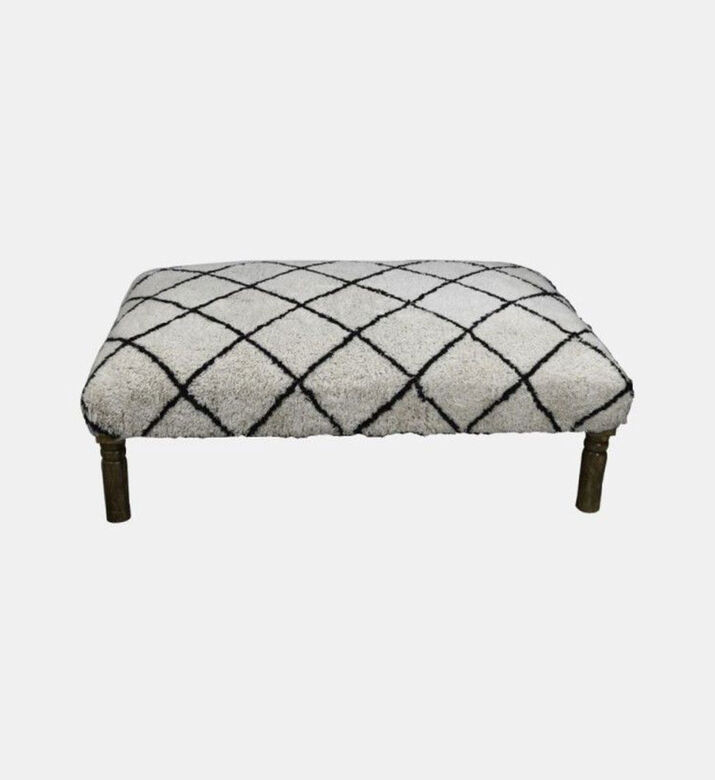 Wooden Legs Diamond Ottoman