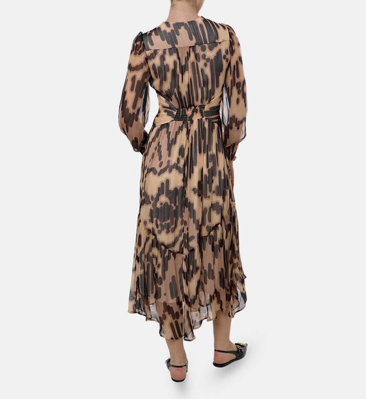 Ba and Sh Amor Abstract-print Long-sleeve Dress, Model View