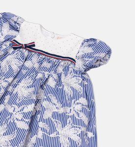 Floral-embroidered Flared Dress