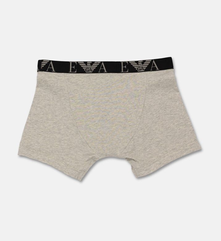 Emporio Armani Logo Elastic Waistband 3-pack Boxers Set, Grey, Xxl, Packshot View