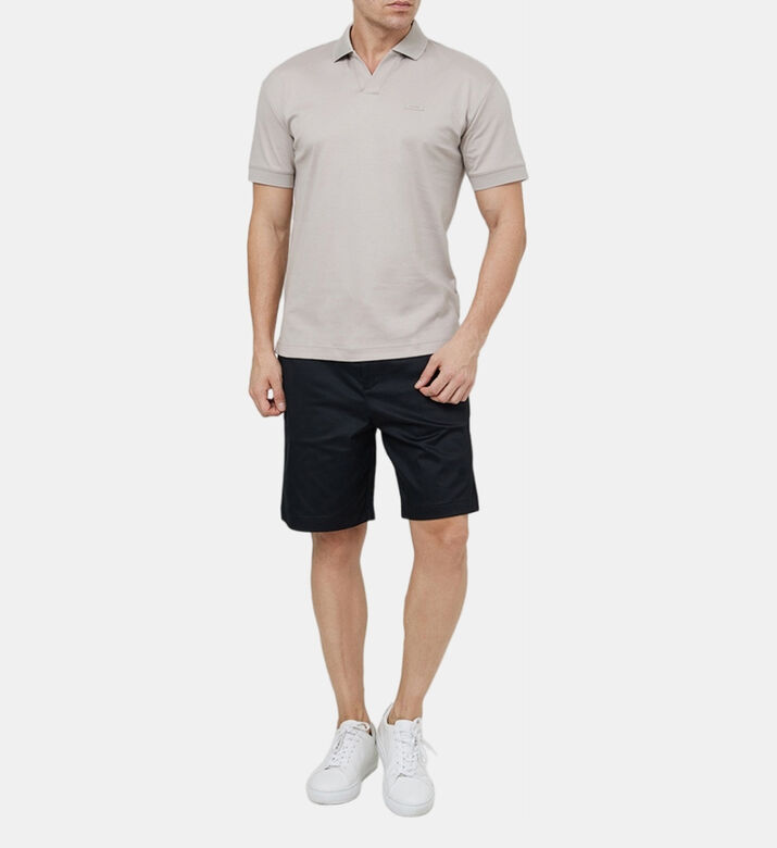 Open Placket Cotton Polo Shirt