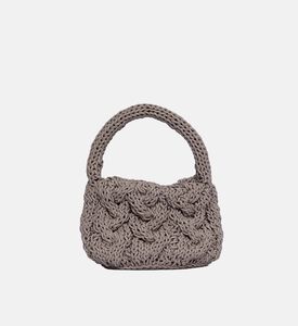 حقيبة جلد محبوك بحبل كابل