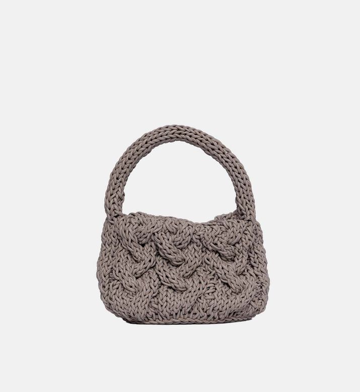 حقيبة جلد محبوك بحبل كابل