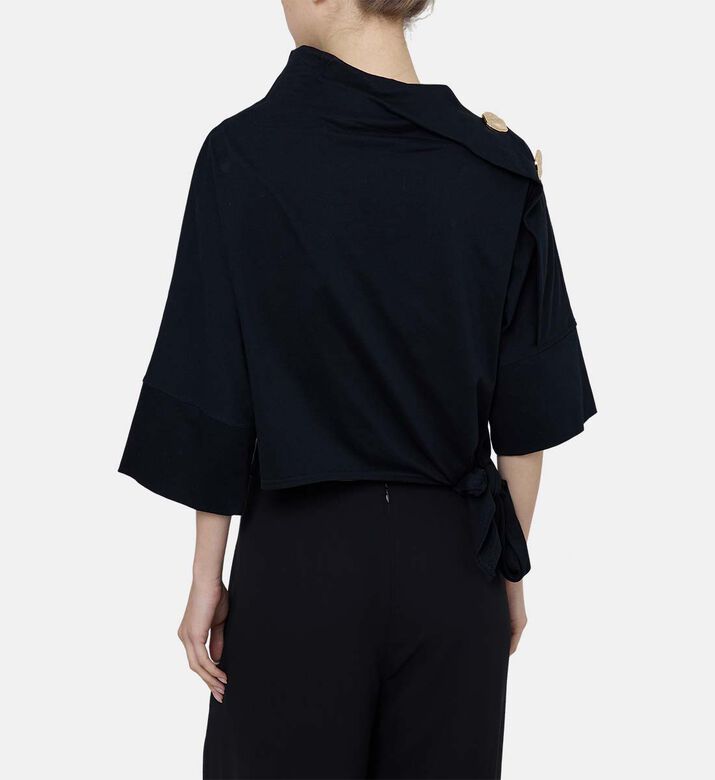 بلوزة بعقدة غير متماثلة،