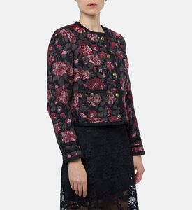 The Kooples Floral Jacquard Cropped Jacket, Model View