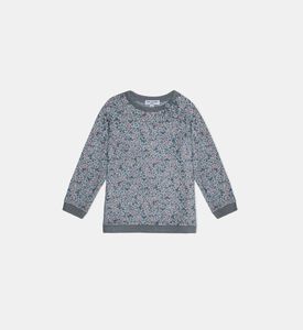 سويت شيرت بياقة مستديرة ذات حواف متباينة