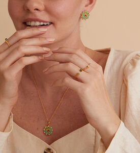 Ottoman Hands Marigold Beaded Stud Earrings, Packshot View