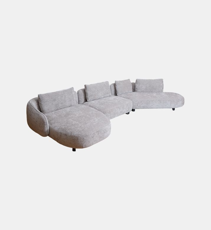 Furninova Curved L-shape Corner Sofa, Beige, Packshot View