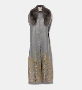 By Febe Fur Collar Open-sleeves Cape, Packshot View