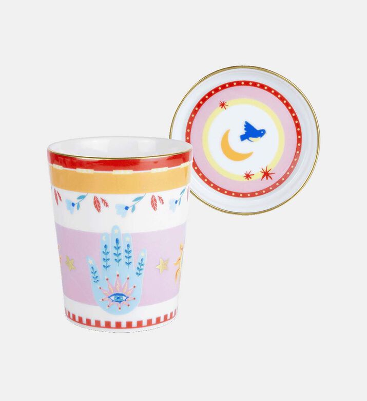 Mamma Mia Heart Saucer Lid Espresso Cup - 5.5 X 7 Cm