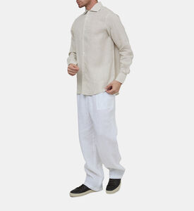 قميص ماريو كتان بصف أزرار