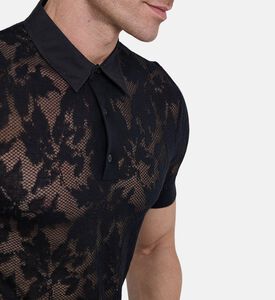 بولو محبوك بتأثير دانتيل