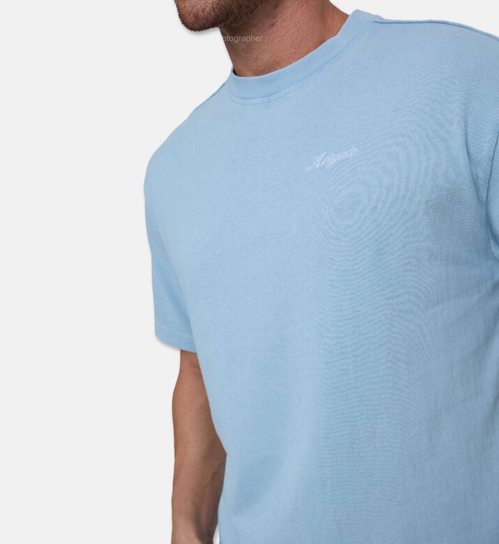 Axel Arigato Tonal Cursive Logo-embroidery T-shirt, Model View