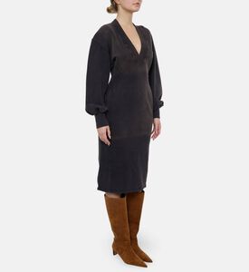The Attico Embroidered V-neck Long-sleeve Midi Dress, Model View