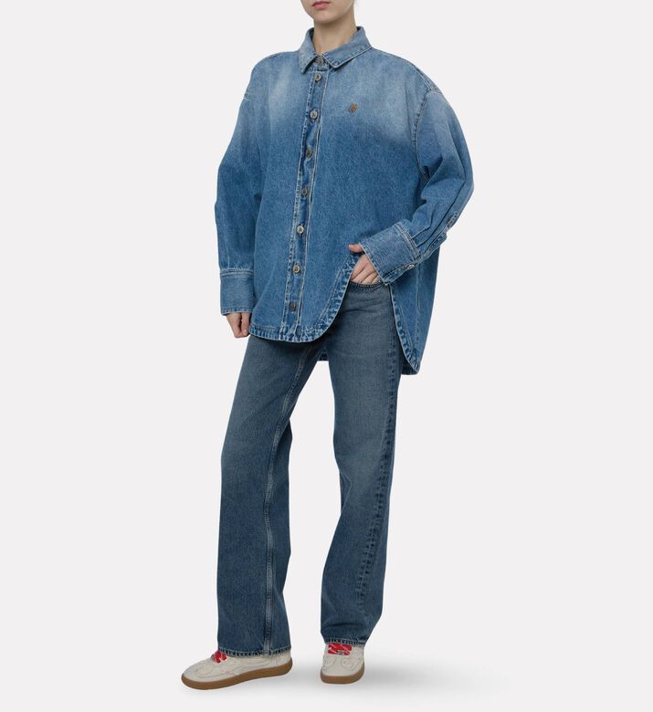 The Attico Diana Denim Oversized Shirt Jacket, Model View