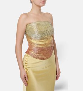 Cult Gaia Pandora Layered Beaded Top, Model View