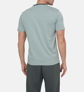 تيشيرت صيفي جيرسي قطن مقسم بألوان بياقة دائرية