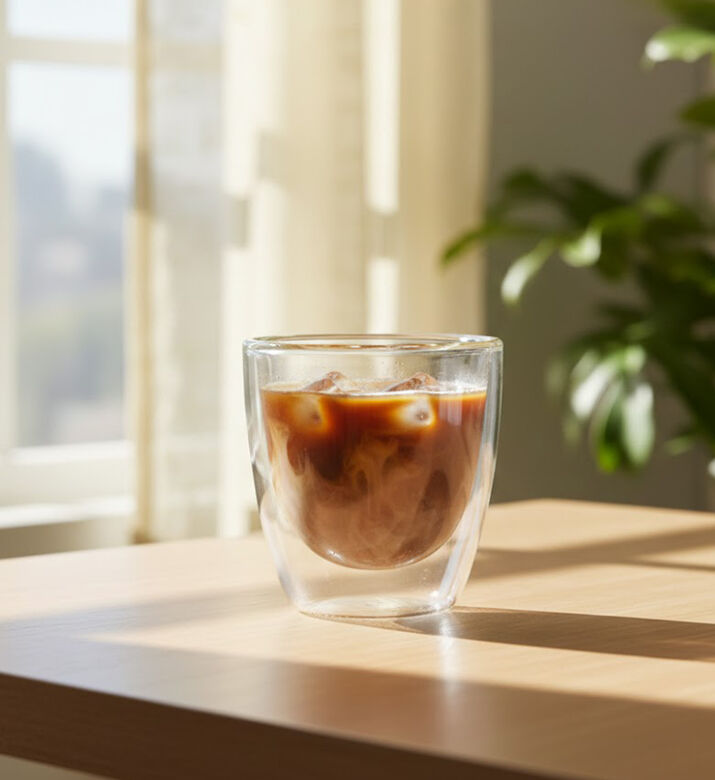 Home Deco and More Double Wall Latte Cup 4-piece Set, Packshot View