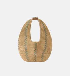 Curved Logo Label Hobo Bag