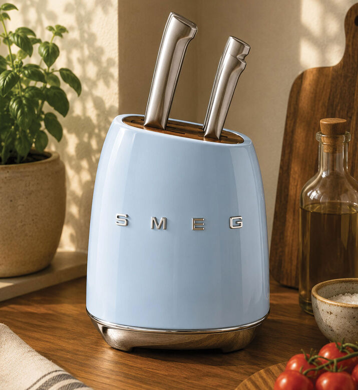 Smeg 6-piece Stainless Steel Knife Block Set, Packshot View