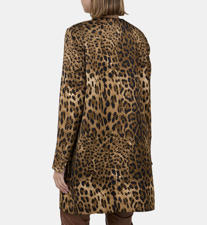 جاكيت بصف أزرار بطبعة حيوانات