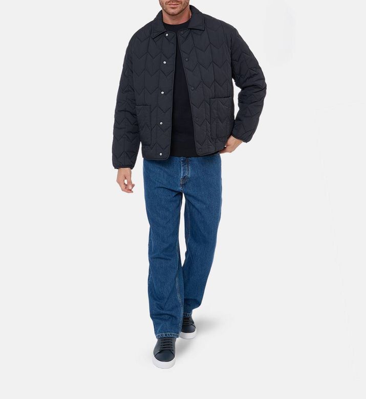 Maison Kitsune Quilted Design Long-sleeve Blouson, Model View Maison Kitsune Quilted Design Long-sleeve Blouson, Model View