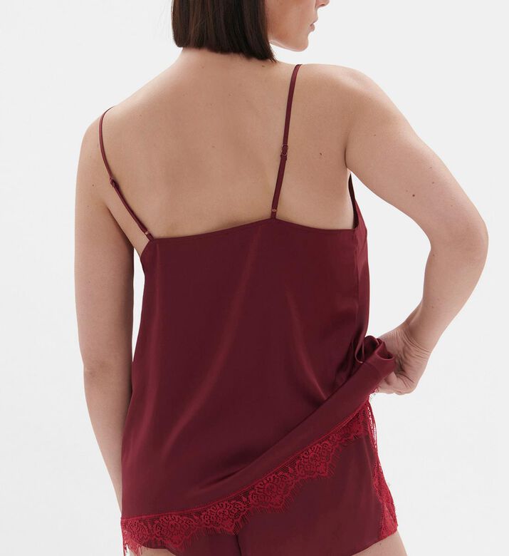 Satin Lace-trim Pajama Top Satin Lace-trim Pajama Top