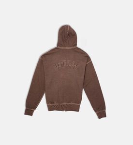 سترة بغطاء رأس وسحاب إغلاق