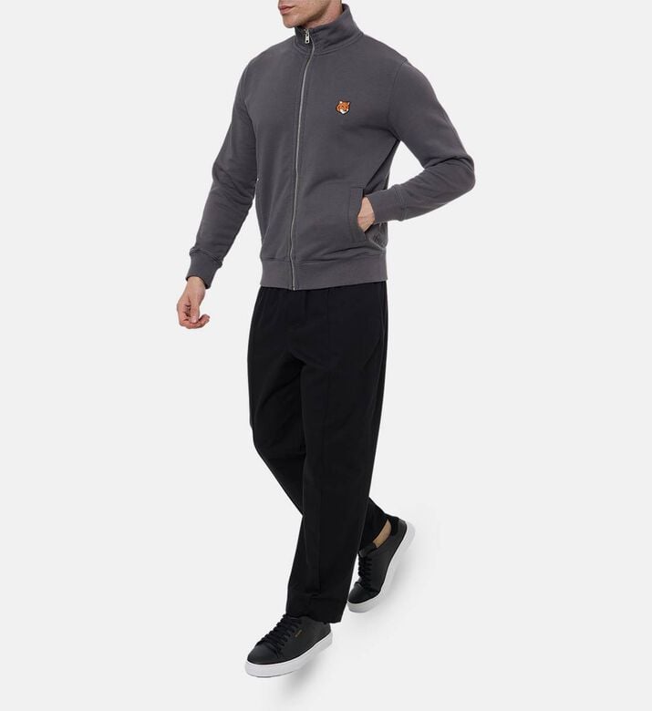 Maison Kitsune Fox-embroidery Long-sleeve Sweatshirt, Anthracite, Xl, Model View