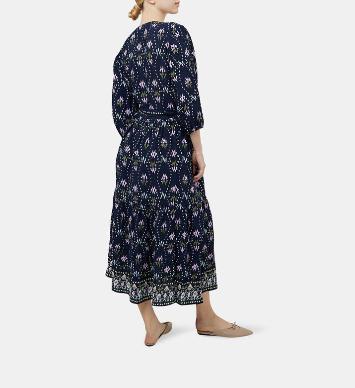 Nerla Printed Wrap Midi Dress Nerla Printed Wrap Midi Dress