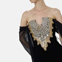Sheer Draped Sleeves Flared Dress