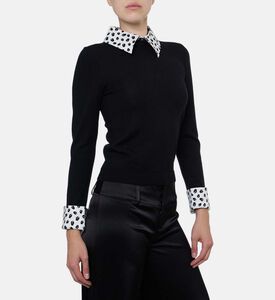 Alice and Olivia Porla Textured Collar Sweater, Model View