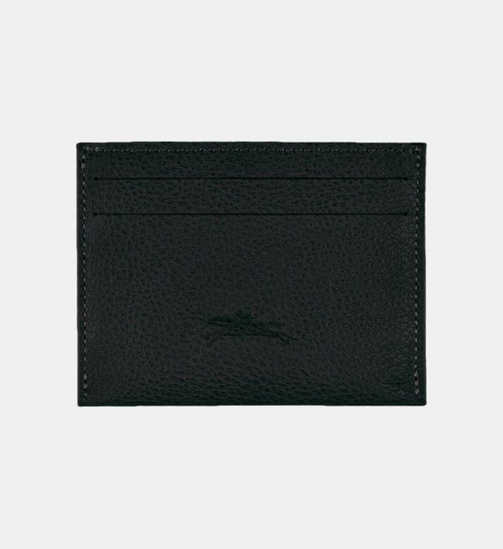 Longchamp Le Foulonne Leather Card Holder, Black, Packshot View