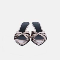 Elis Metallic Leather Mules