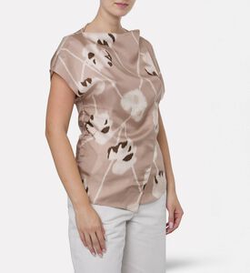 Soeur Fedora Draped-neck Printed Blouse, Model View