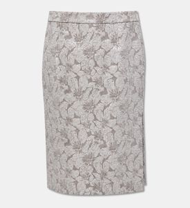 Luisa Spagnoli Cotton Floral Design Midi Skirt, Packshot View