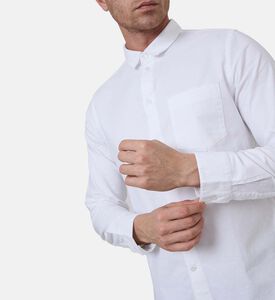 قميص قطن طويل الأكمام بصف أزرار